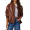 Oversized Leather Bomber Jacket