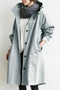 Women's Waterproof Trench Coat with Hood - Long and Warm