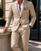 Marbod Men's Two-Piece Slim Fit Lightweight Linen Suit