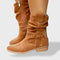 Women's Round Toe Suede Ankle Boots with Zipper
