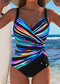 Elegant Colorful Print Swimsuit