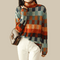 Soft Cashmere Turtleneck - Elegant Patchwork Design