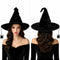 Velvet Witch Hat with Wide Brim – Gothic Halloween Cosplay Costume Accessory for Parties & Photoshoots