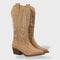Women's Orthopedic Embroidered Suede Cowboy Boots