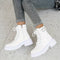 Luxury Women's Leather Boots Warm Wedge Heel with Side Zipper