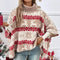 Women's Christmas Turtleneck Sweater – Loose Fit Batwing Sleeve Knit Pullover
