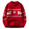 Men's Christmas Sweater – Cable Knit Reindeer and Snowflake Winter Pullover