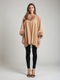 Women's Wide Wool Coat with Detachable Cape Scarf