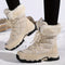 Women's Fleece-Lined Snow Boots with Faux Fur Cuff & Grip Sole