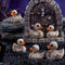 Mini Gothic Skull Duck Resin Figurines – Halloween Decoration Set