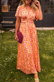 Elegant Floral Maxi Dress with V-neck