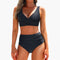 Women's Two-Piece Bikini Set with Adjustable Top and High Waist