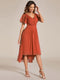 Elegant V-Neck Flowy Wedding Guest Dress