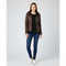 Chaqueta de piel sintética con capucha para mujer