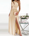 Women's One-Shoulder Evening Dress with High Slit