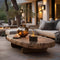 Lujolux | Elegant Tabletop Fireplace with Black Metal Base