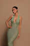 Women's Glitter Halter Neck Fitted Maxi Dress | Sparkling Evening Party Gown for Formal Occasions and Special Events