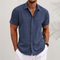 Men’s Short Sleeve Linen Shirt – Breathable Casual Summer Style