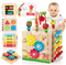 MindBlox 8-in-1 Montessori Wooden Activity Cube - Educational Toddler Toy
