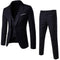 Men's Three-Piece Formal Suit | Premium Wool Blend Slim-Fit Set