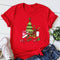 Women's Christmas Tree T-Shirt – Ho Ho Ho Festive Graphic Short Sleeve Tee