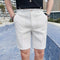 Men's Slim Fit Tailored Knee-Length Shorts with Button Fly