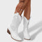 Orthopedic Perforated Block Heel Cowboy Boots