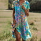 Floral Women's Summer Dress with Short Sleeves