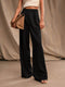 Women's High-Waisted Wide-Leg Pleated Trousers Formal Chic