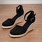 Elegant Wedge Sandals with Adjustable Ankle Lacing