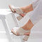 Women's Leather Heeled Sandals with Comfort Footbed – Selina
