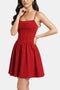 Women's Mini Cocktail Dress with Spaghetti Straps, Ruching, and Corset Panels