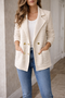 Women's Double-Breasted Ribbed Blazer Vest