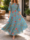 Women's Floral Pattern Maxi Dress