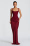 Women's Maxi Dress with Corset Top and Wide Shoulder Straps