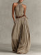 Women's Halter Neck Wide-Leg Jumpsuit