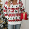 Women's Christmas Zip-up Cardigan | Festive Hooded Sweater with Pockets | Reindeer Print Holiday Hoodie for the Holiday Season