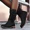 Comfortable Vegan Leather Lace-Up Boots