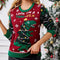 Women's Christmas Dinosaur Sweater – Funny “Look I'm a Tree-Rex” Red and Green Knit Pullover