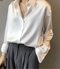 Silk Satin Button-Up Blouse - Elegant All-Season Style