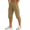 Men's Three-Quarter Length Cargo Shorts with Leg Pockets and Zipper