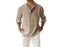 Men's Shirt with Button Placket and Stand-up Collar