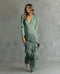 Elegant Midi Dress with Fringe Sleeves