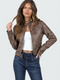 Alessia Cropped Moto Faux Leather Jacket