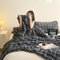 Premium Reversible Faux Rabbit Fur Soft Fleece Throw Blanket