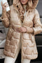 Women's Casual Hooded Jacket with Warm Cotton Insulation