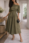 Women's Off-Shoulder A-Line Midi Dress