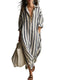 Long Striped Shirt Dress for Women
