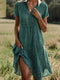 Women's Short-Sleeved Midi Shirt Dress