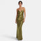 Olive Green Satin Slip Dress